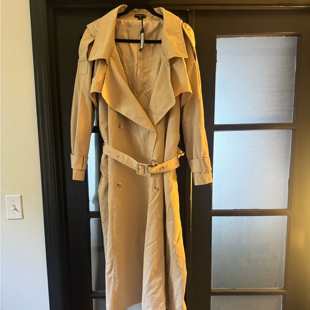 PrettyLittleThing Beige Trench Coat